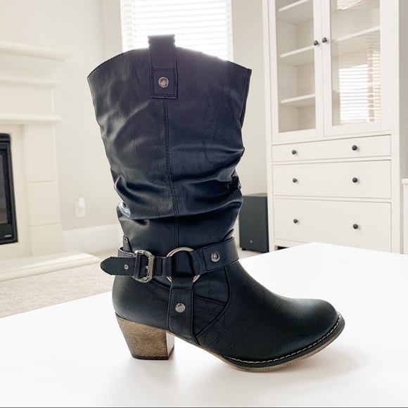 Refresh Black Cowboy Boot - Picture 2 of 9